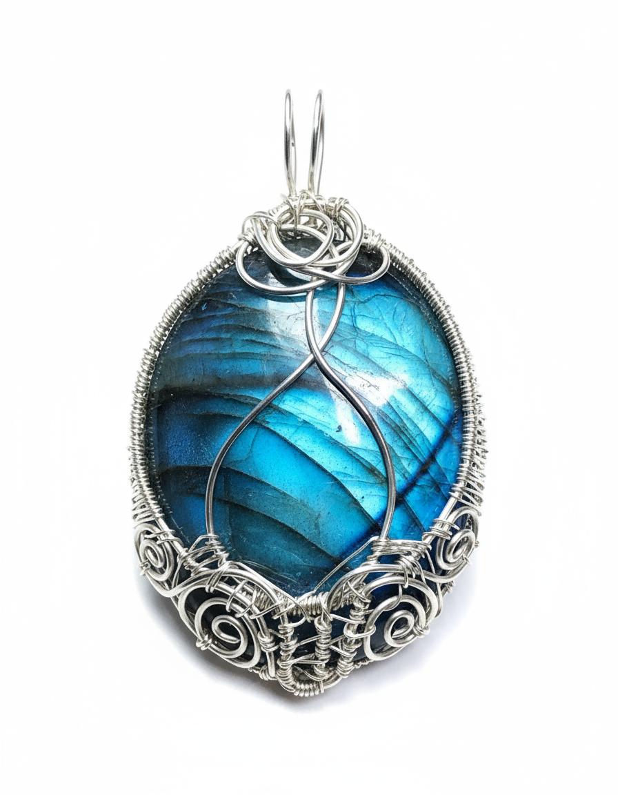Labradorite Sterling Silver Pendant - Tektaineum Style - Premium