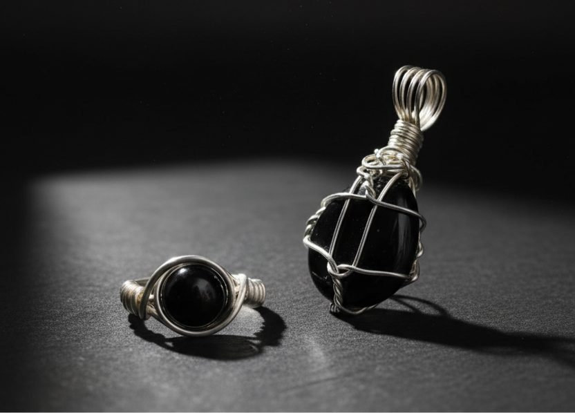 Black Onyx Mini Sterling Silver Co-ord Set