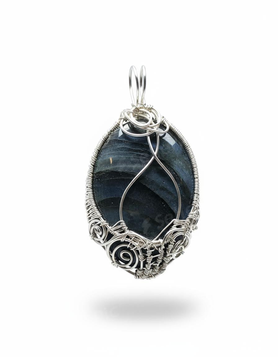 Labradorite Sterling Silver Pendant - Tektaineum Style - Premium