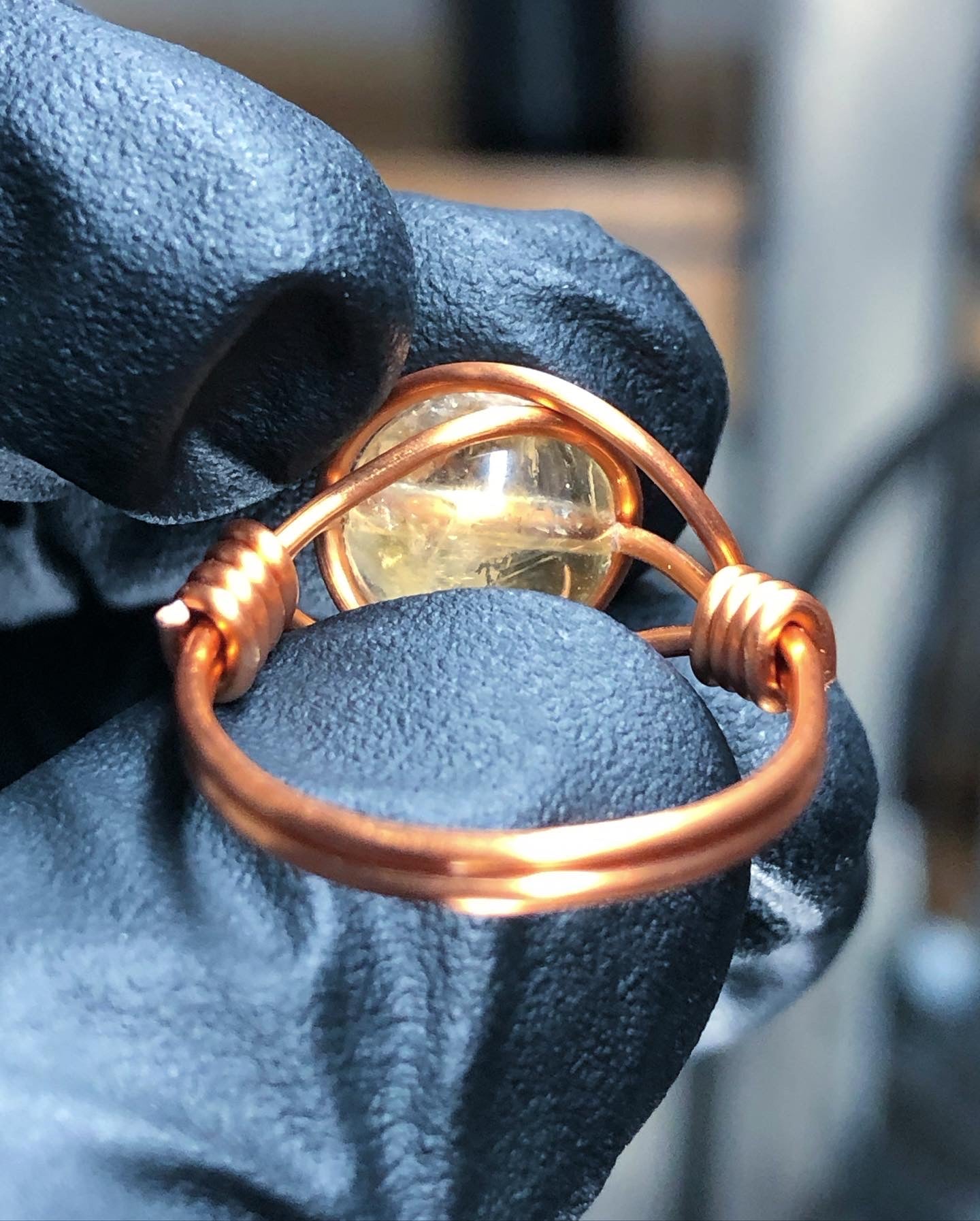 Citrine 9mm Ring - Copper Petite Band - Buy 1 get 1 FREE