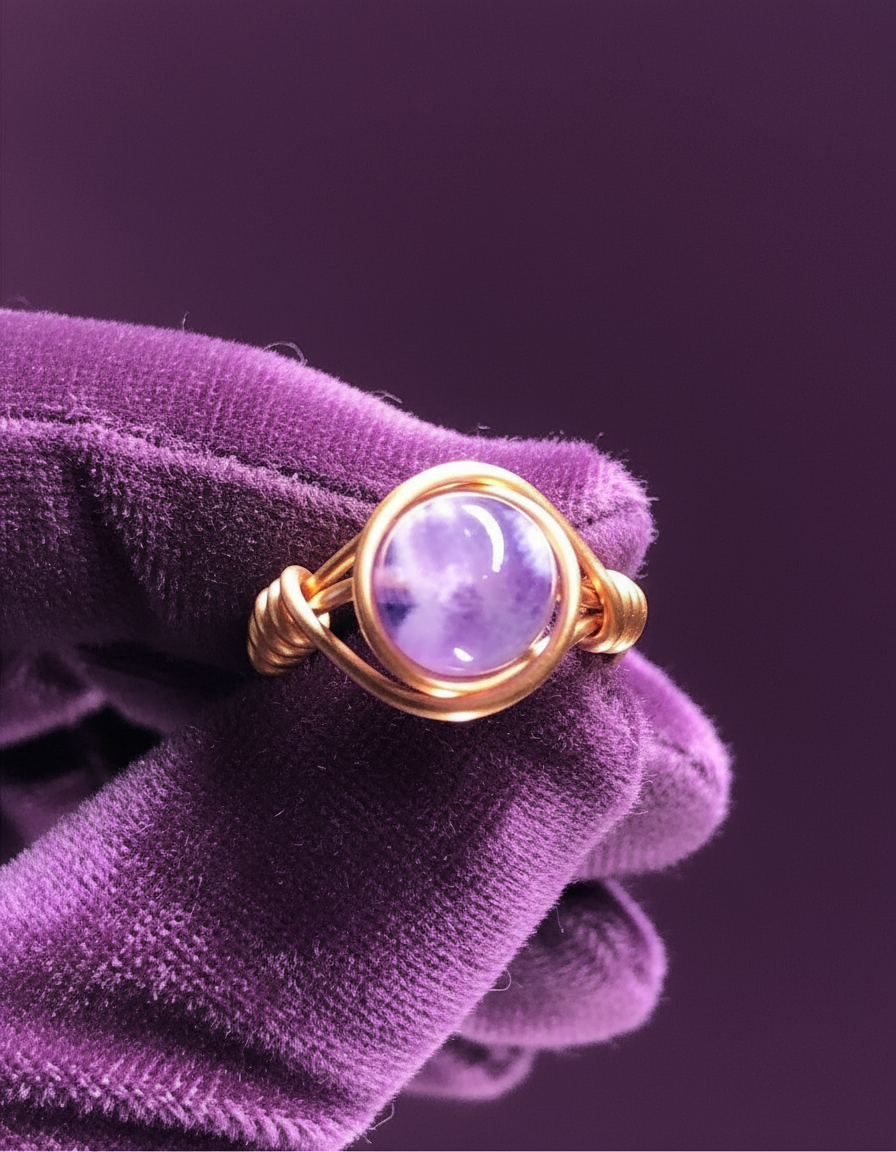 Amethyst Copper Ring - Lilac Glove