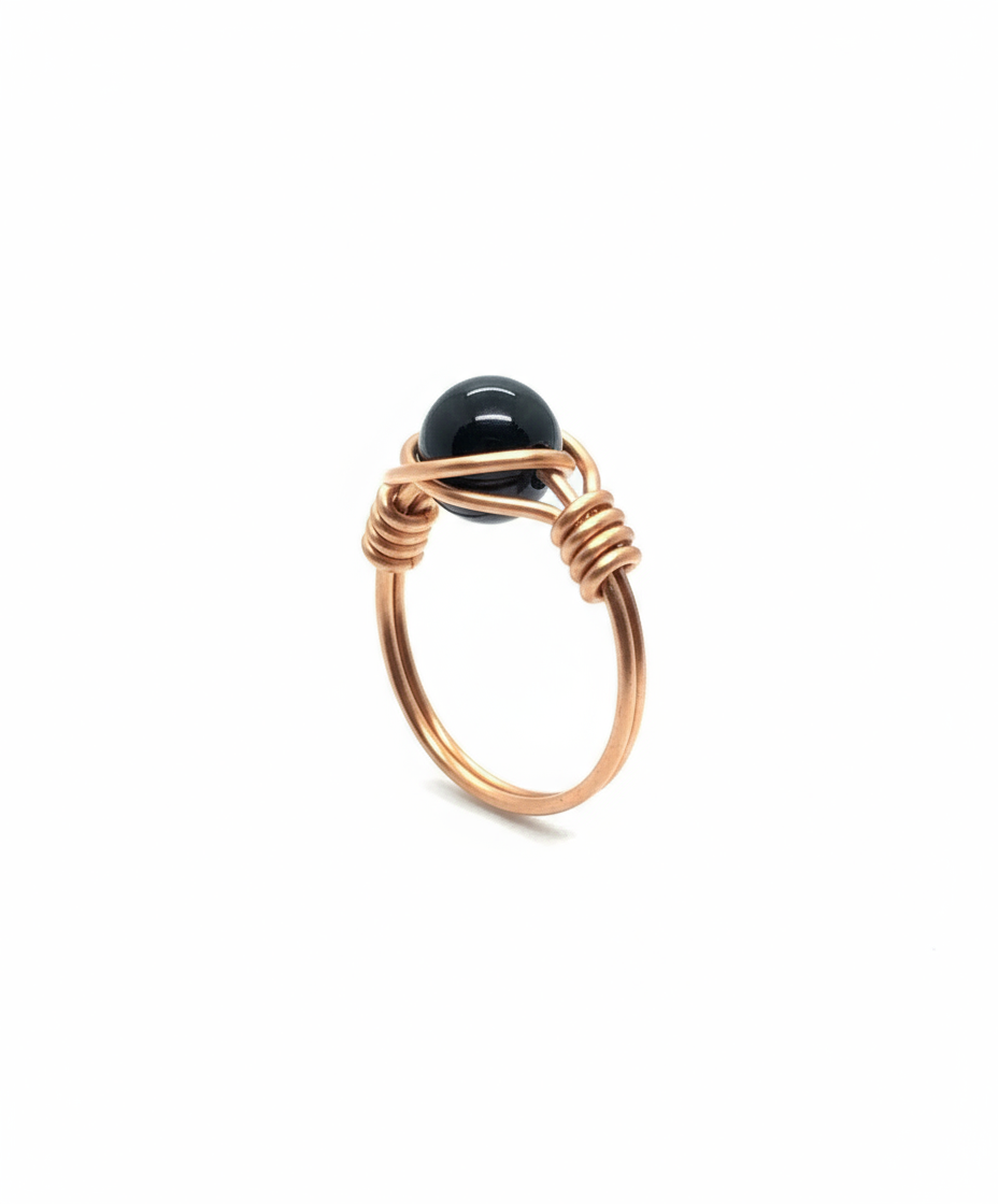 Black Onyx Copper Ring - Studio Profile 2