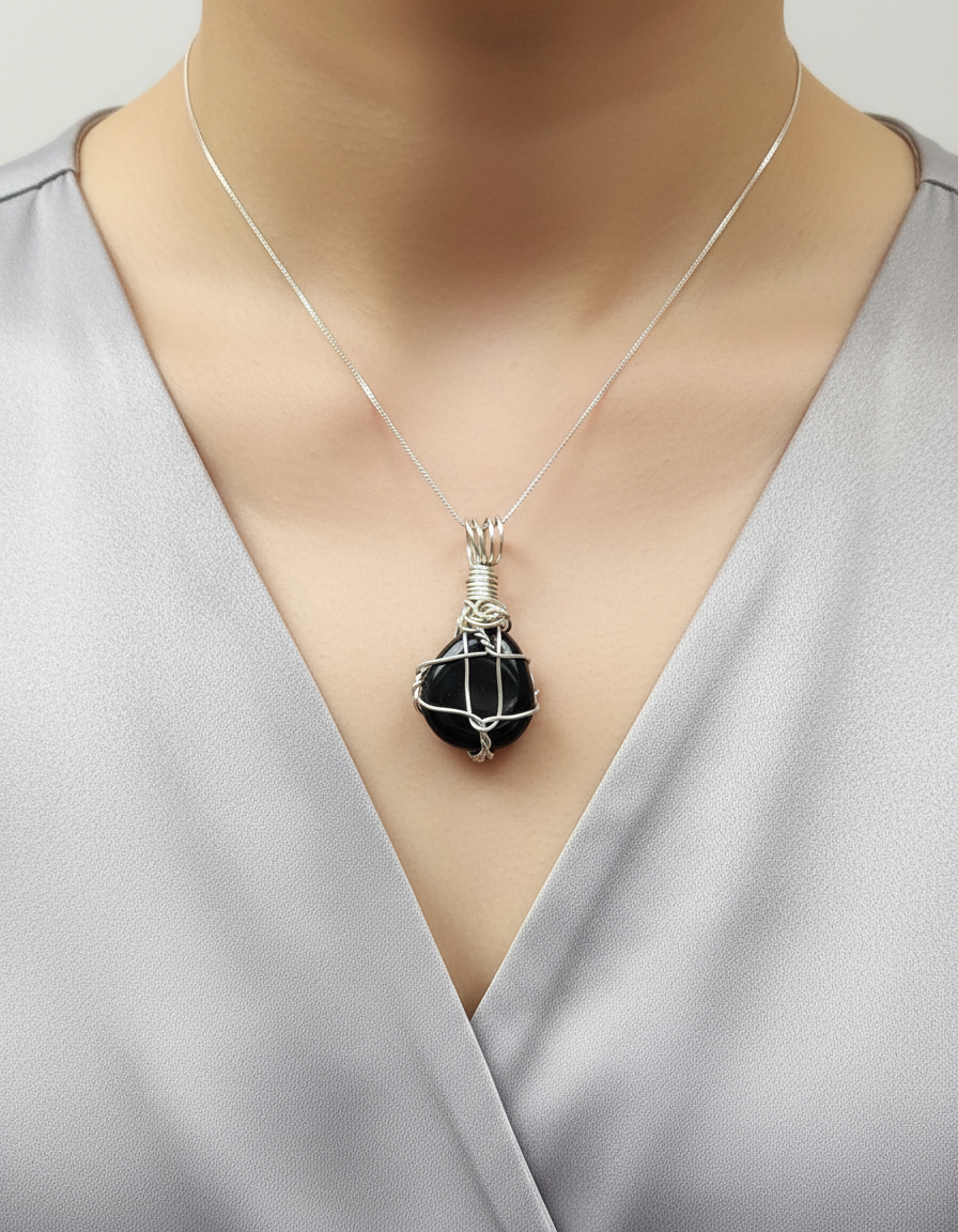 Black Onyx Pendant - On Model
