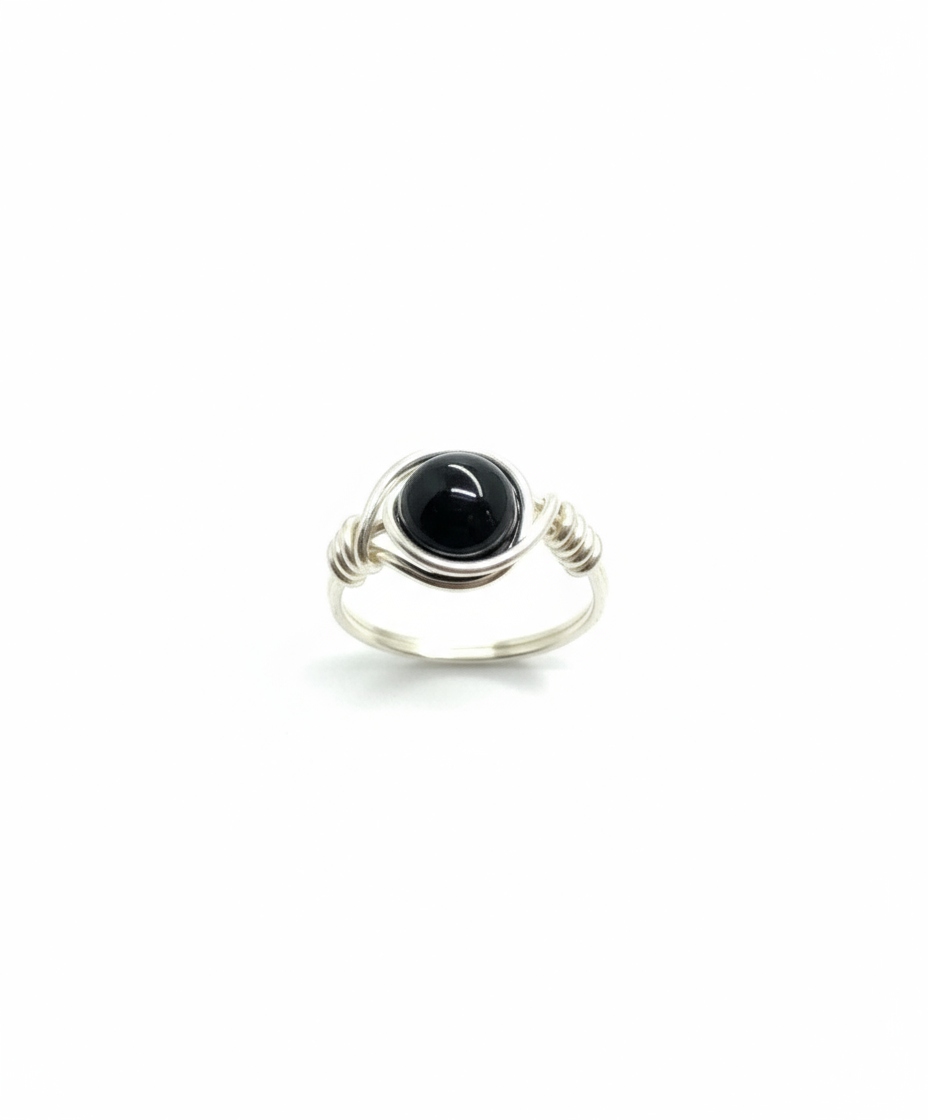 Black Onyx Ring - White Background