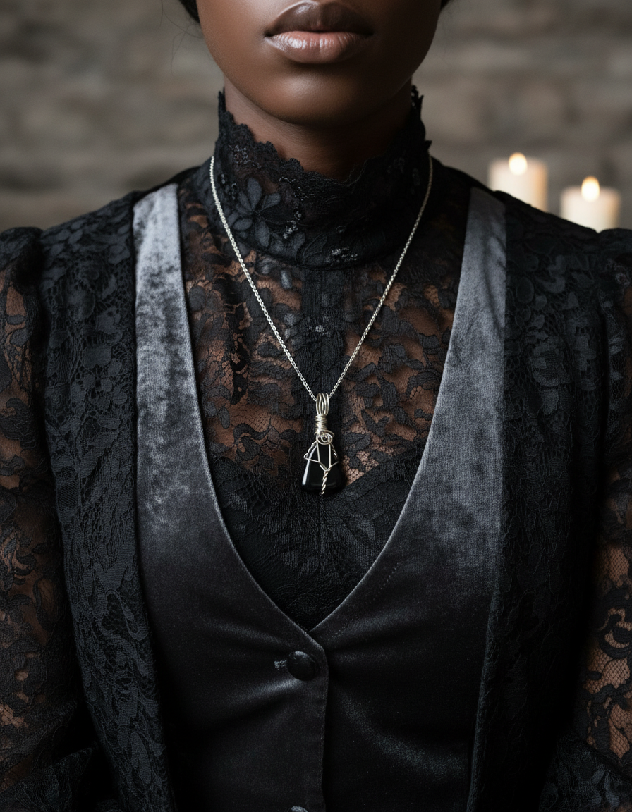 Black woman Gothic lace