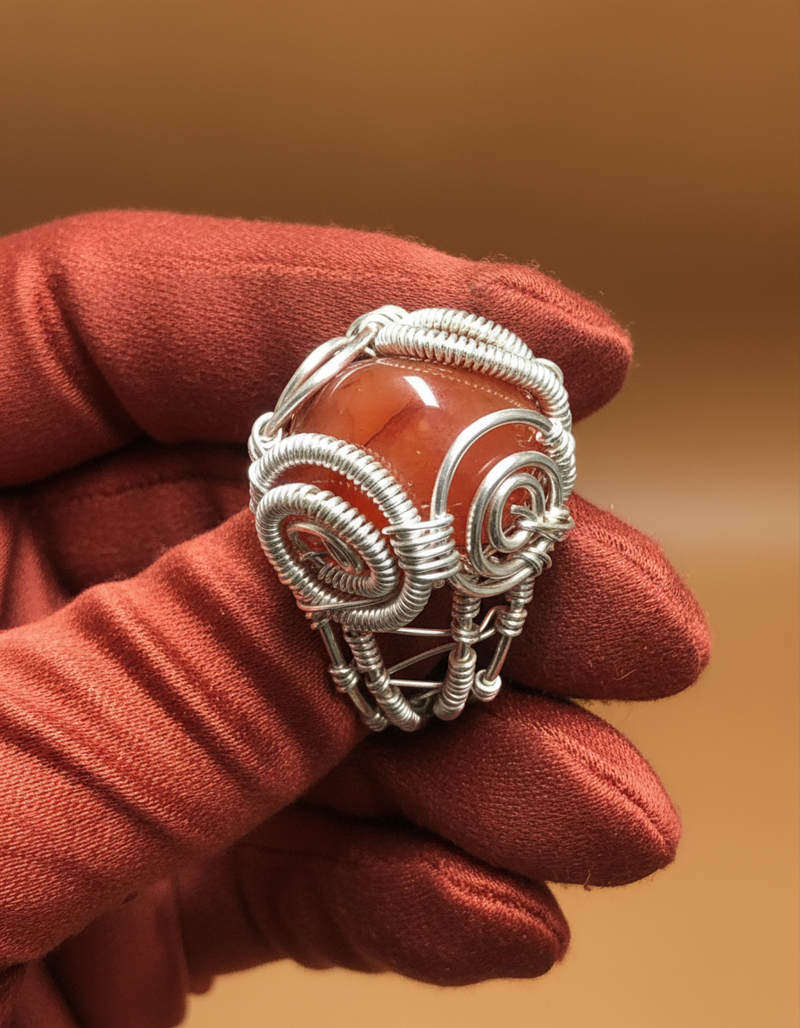 Carnelian Ring - Crimson Glove