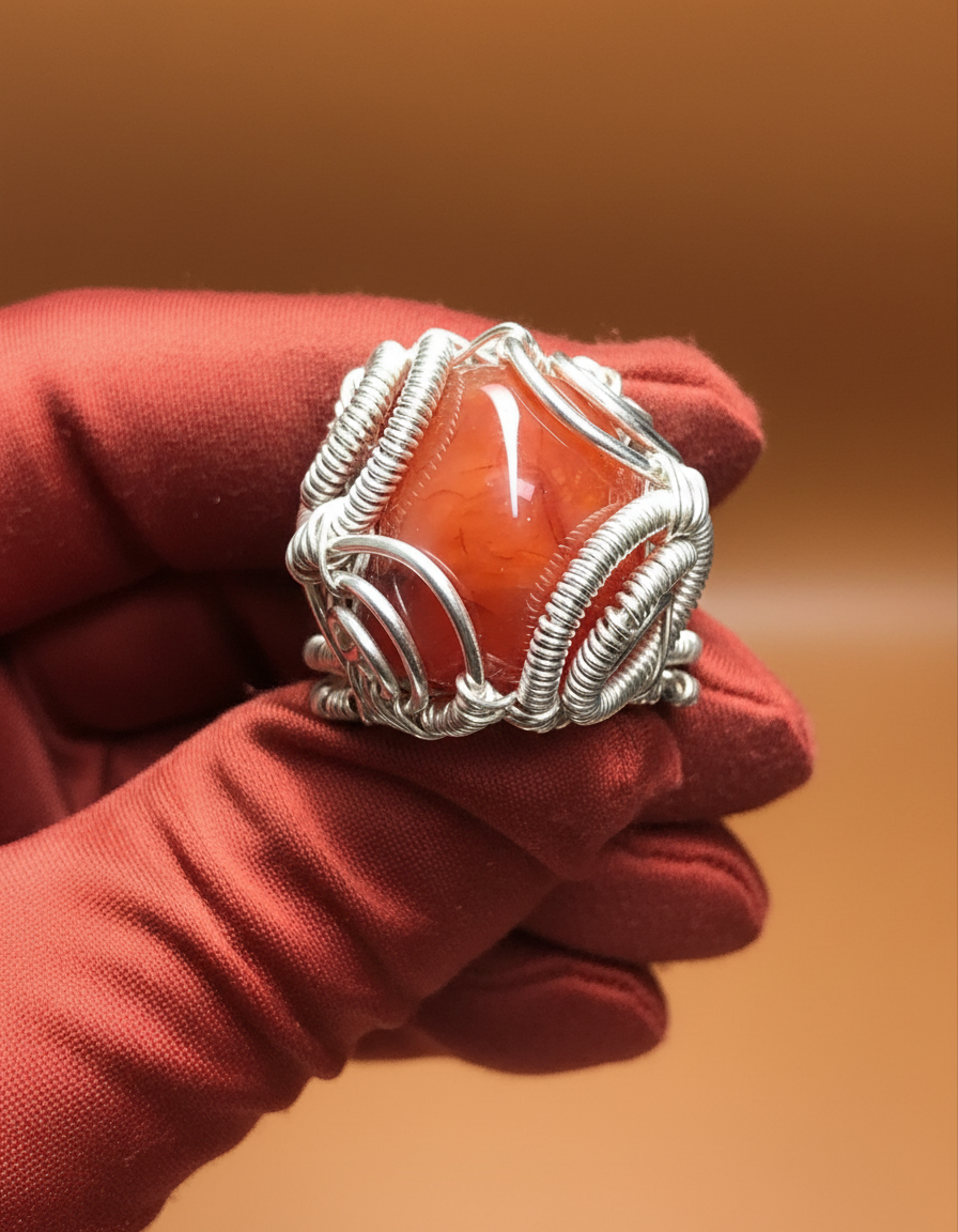 Carnelian Ring - Crimson Glove
