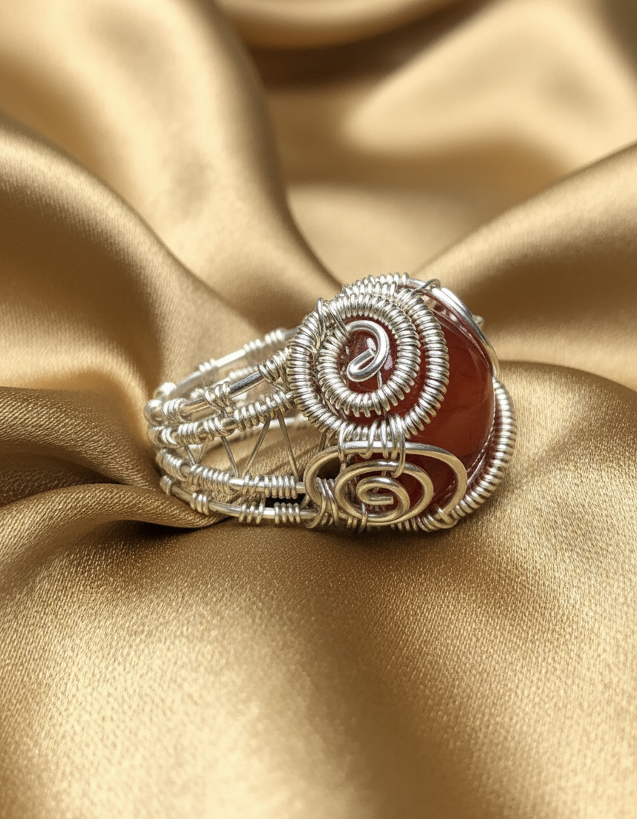 Carnelian Ring - Honey Satin