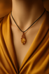 Citrine 1.5cm Pendant - Golden Yellow Silk