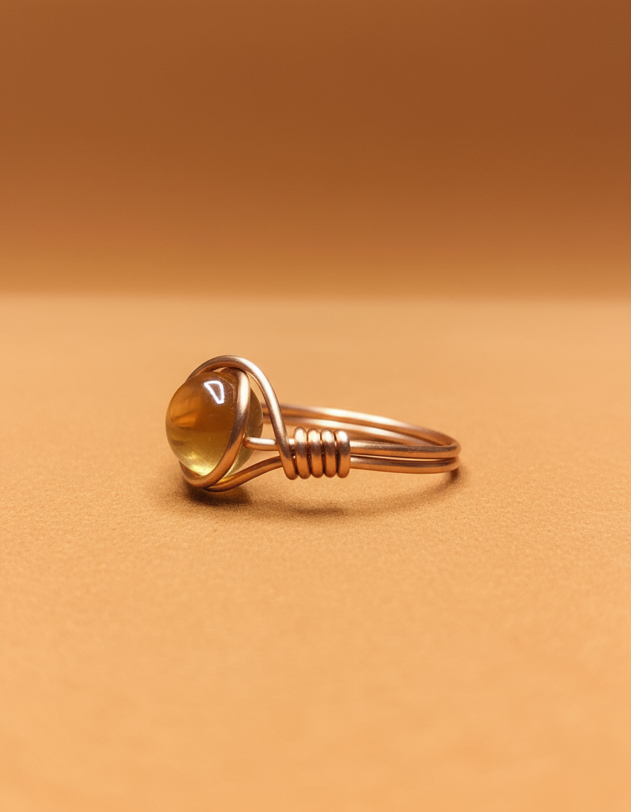 Citrine Copper Ring - Orange Studio 1