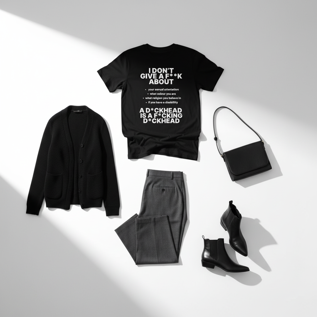 Clean urban professional with cardigan and straight trousers