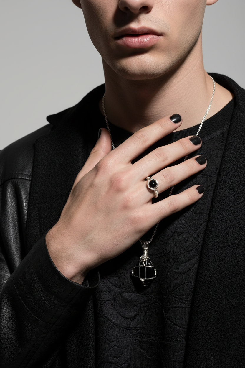 Close-up gothic jewelry set 2