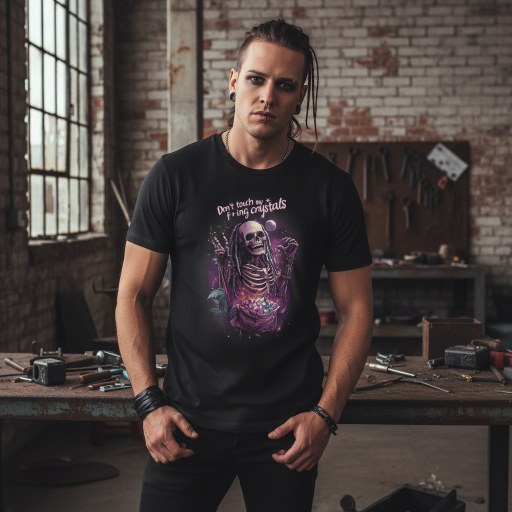 Creative male model with industrial studio elements