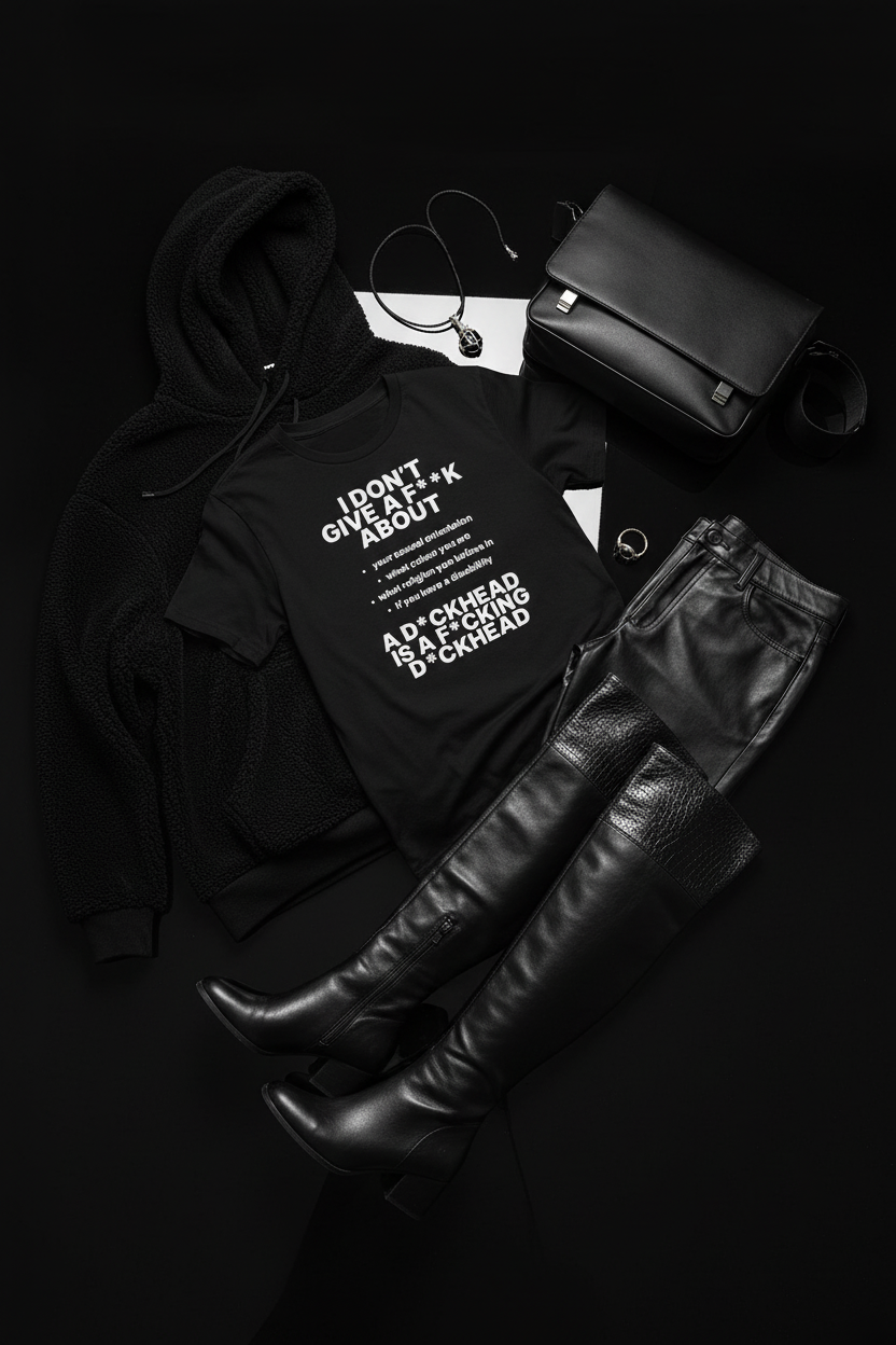 Edgy avant-garde with oversized hoodie and your jewelry set