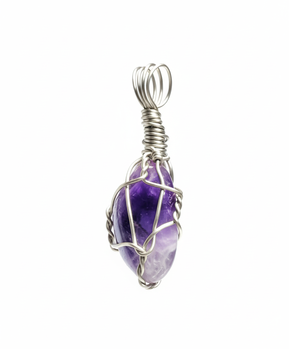 First amethyst pendant soft lighting
