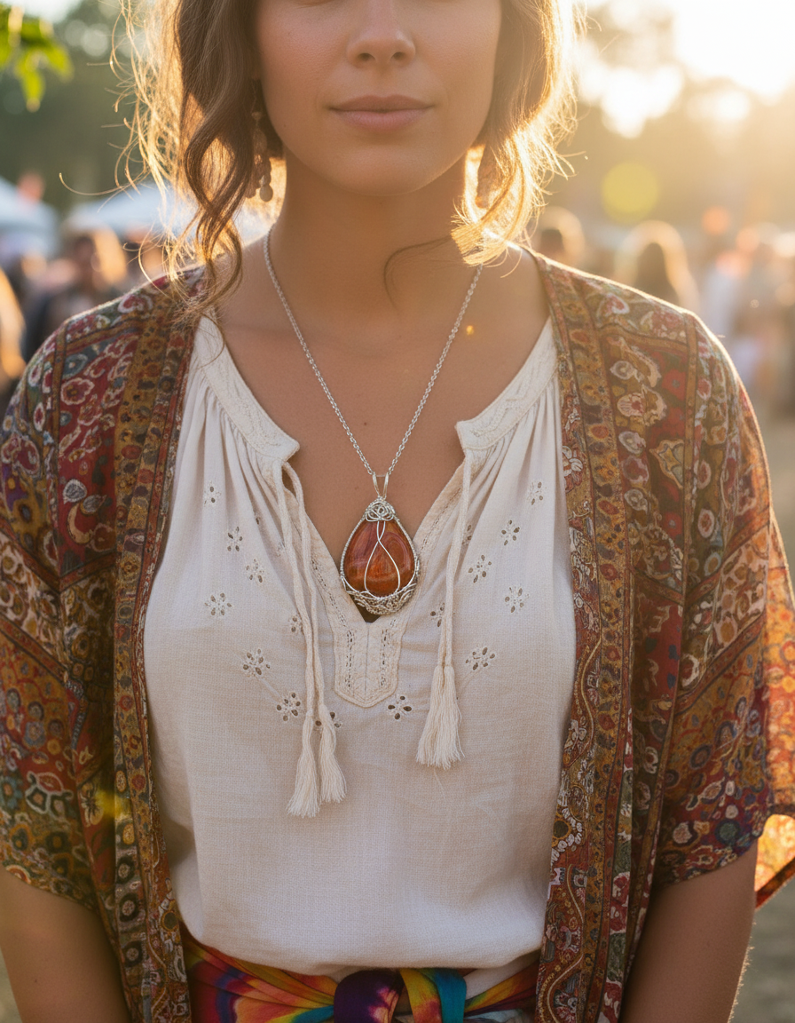 Flowing kimono boho style