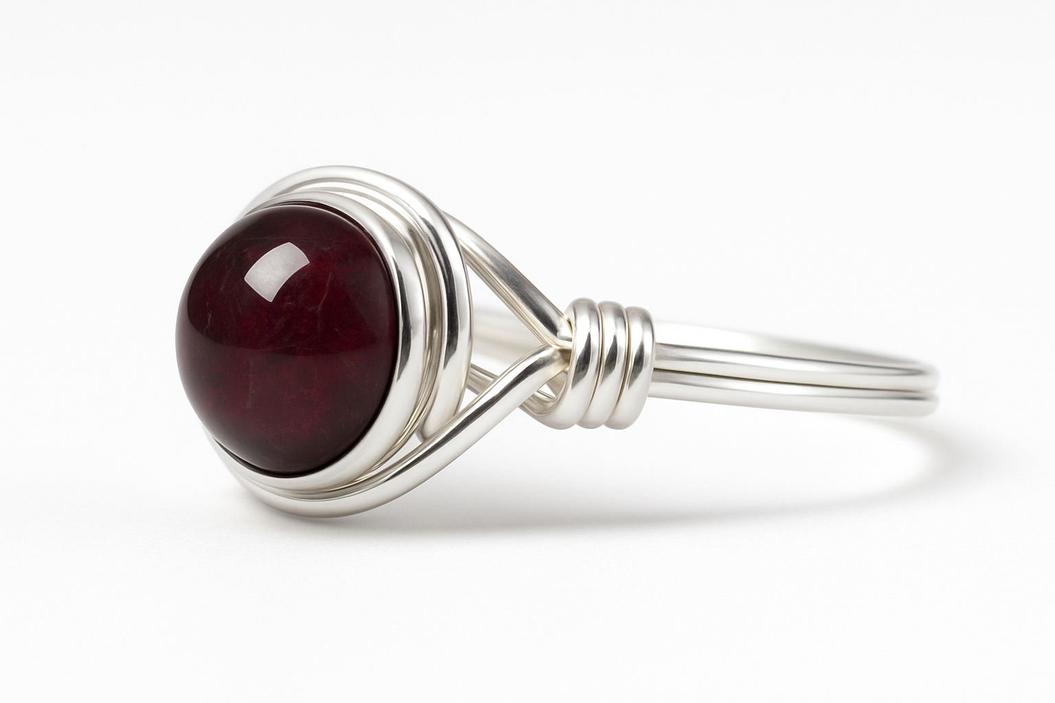 Garnet Ring Side View