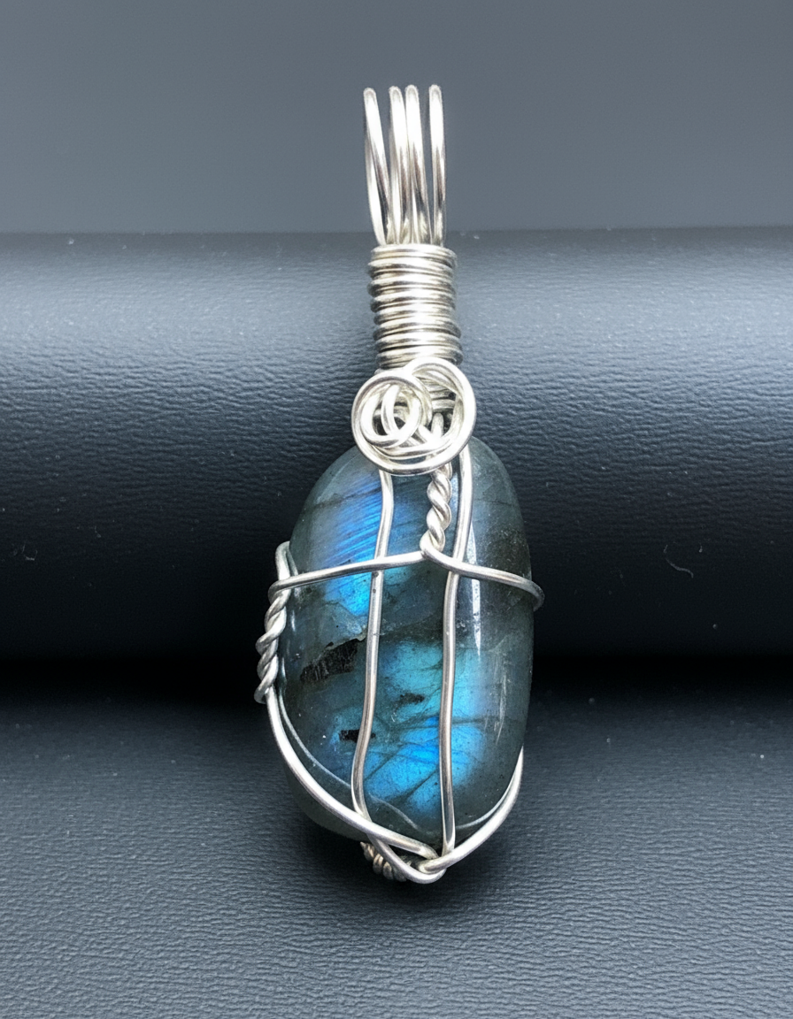 Labradorite Pendant - Charcoal