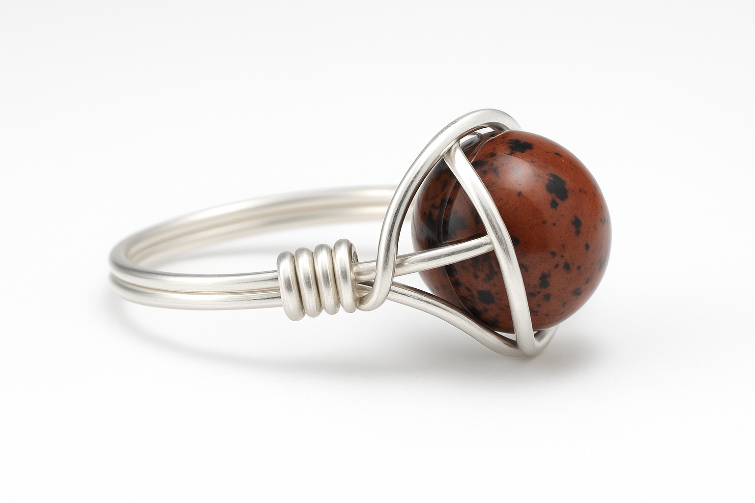 Mahogany Obsidian Ring Side View