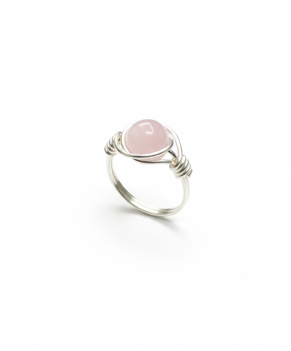 Rose Quartz Ring - White Background