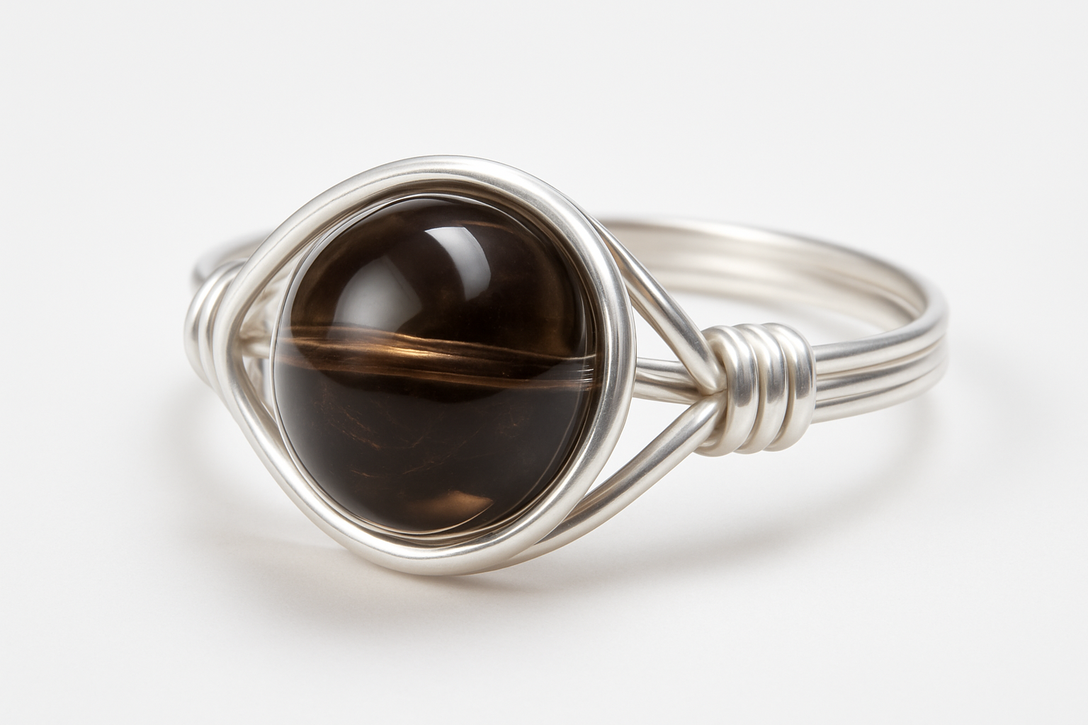 Smoky Quartz Ring Angled View