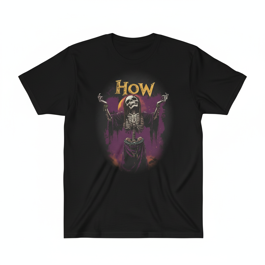 T-shirt laid flat on clean white background