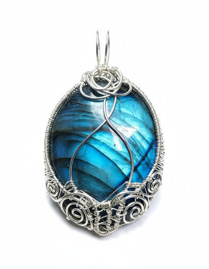 Labradorite Sterling Silver Pendant - Tektaineum Style - Premium