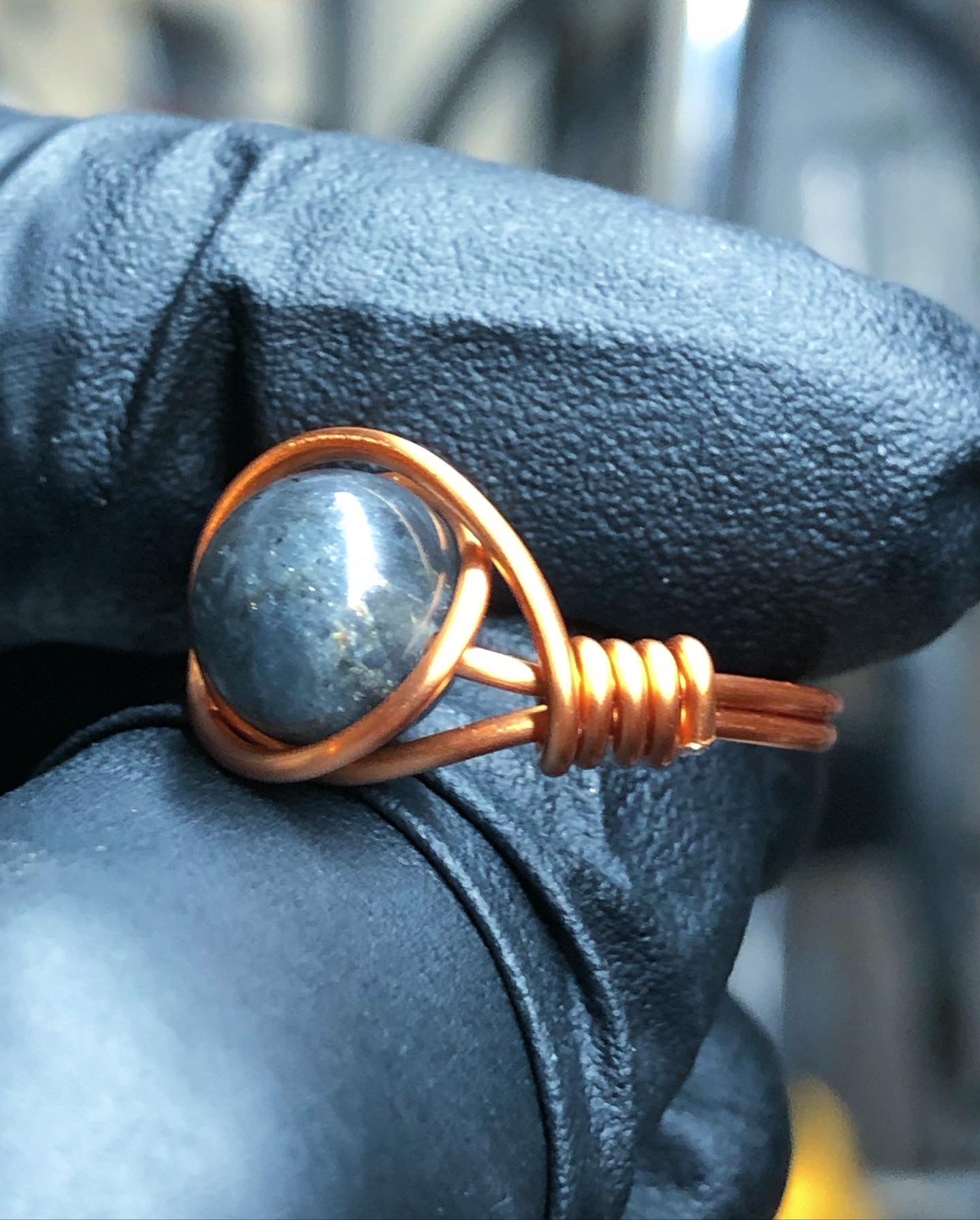 Labradorite 8mm Ring - Copper Petite Band - Buy 1 Get 1 Half Price - Premium