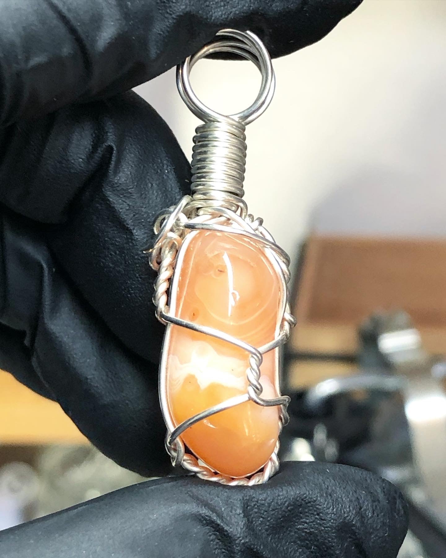 Carnelian Tumble Sterling Silver Pendant - Mini Range