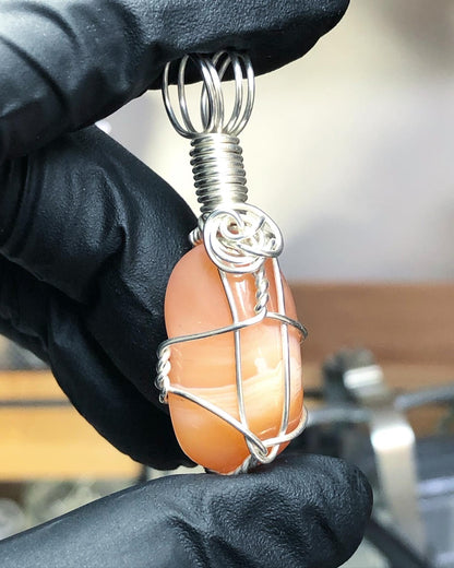 Carnelian Tumble Sterling Silver Pendant - Mini Range