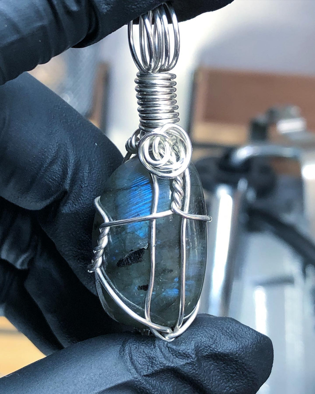 Labradorite Tumble Sterling Silver Pendant - Mini Range - Premium