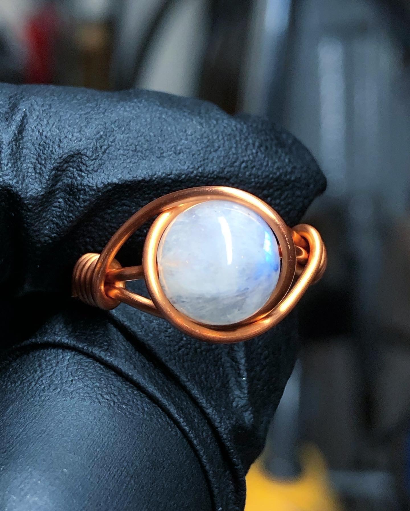 Rainbow Moonstone 8mm Ring - Copper Petite Band - Buy 1 Get 1 Half Price - Premium