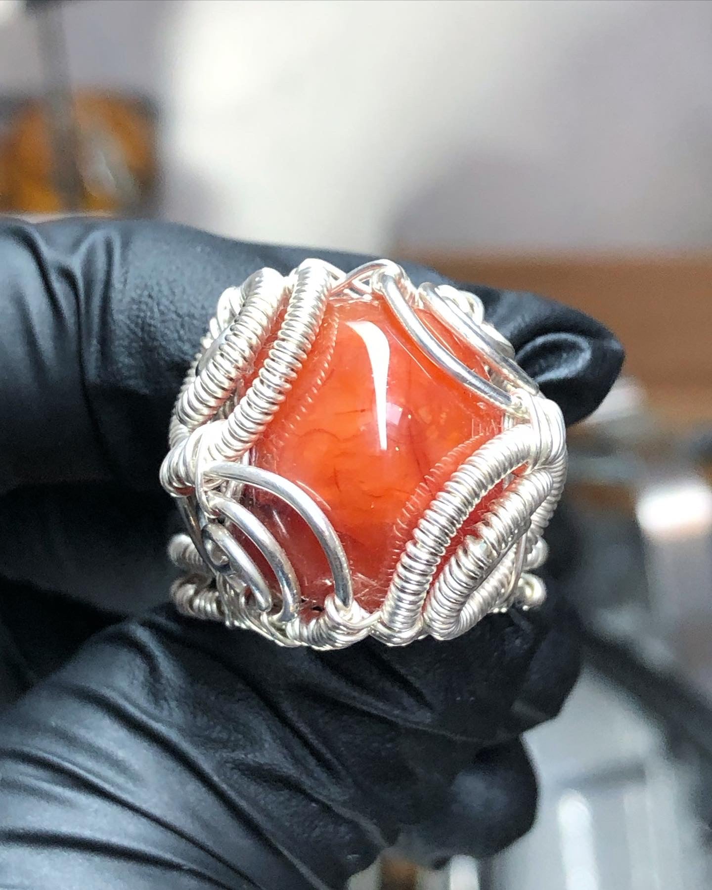 Carnelian Ring Range Sterling Silver - Dragon Style