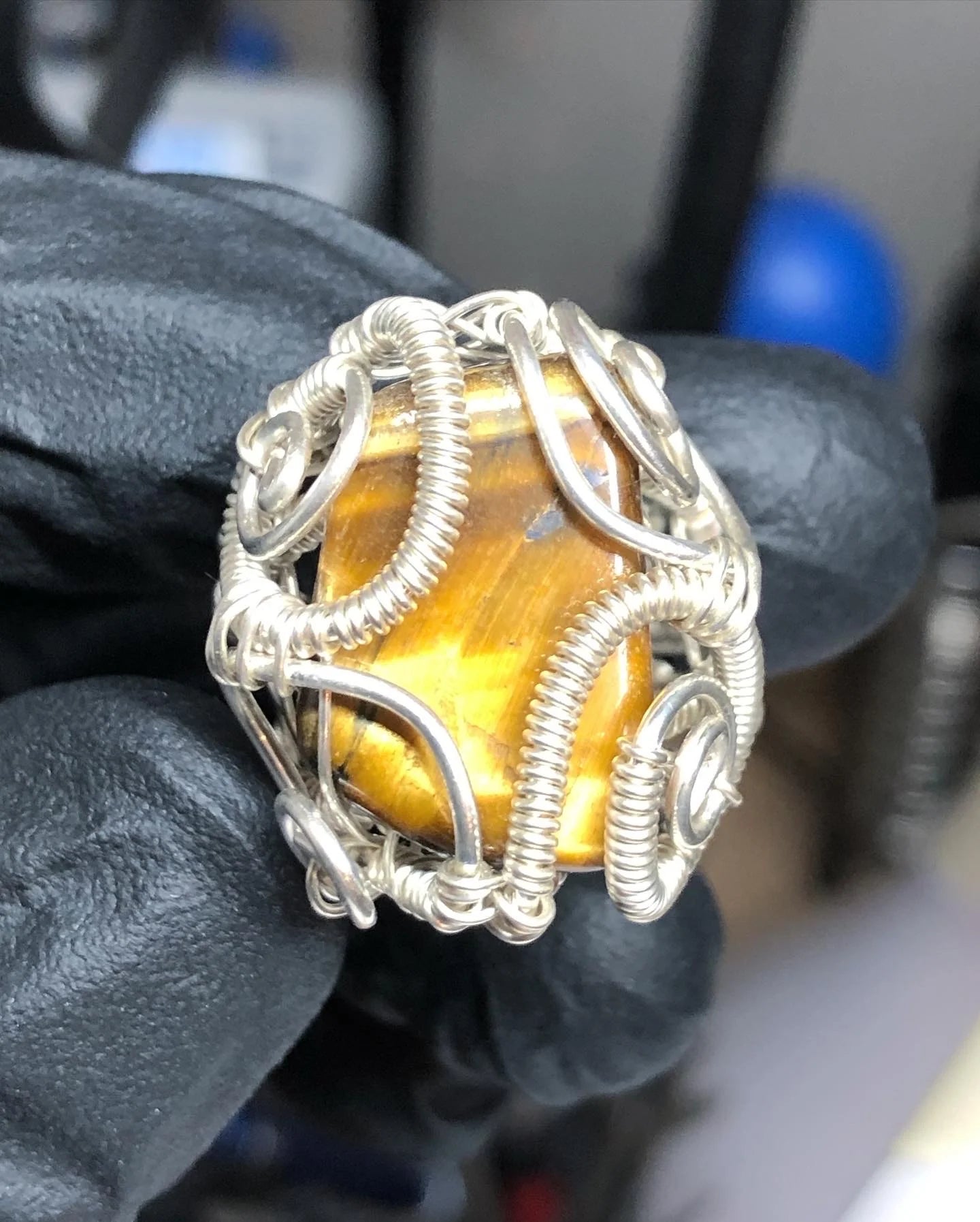 Tiger’s Eye Sterling Silver Ring - Dragon Style