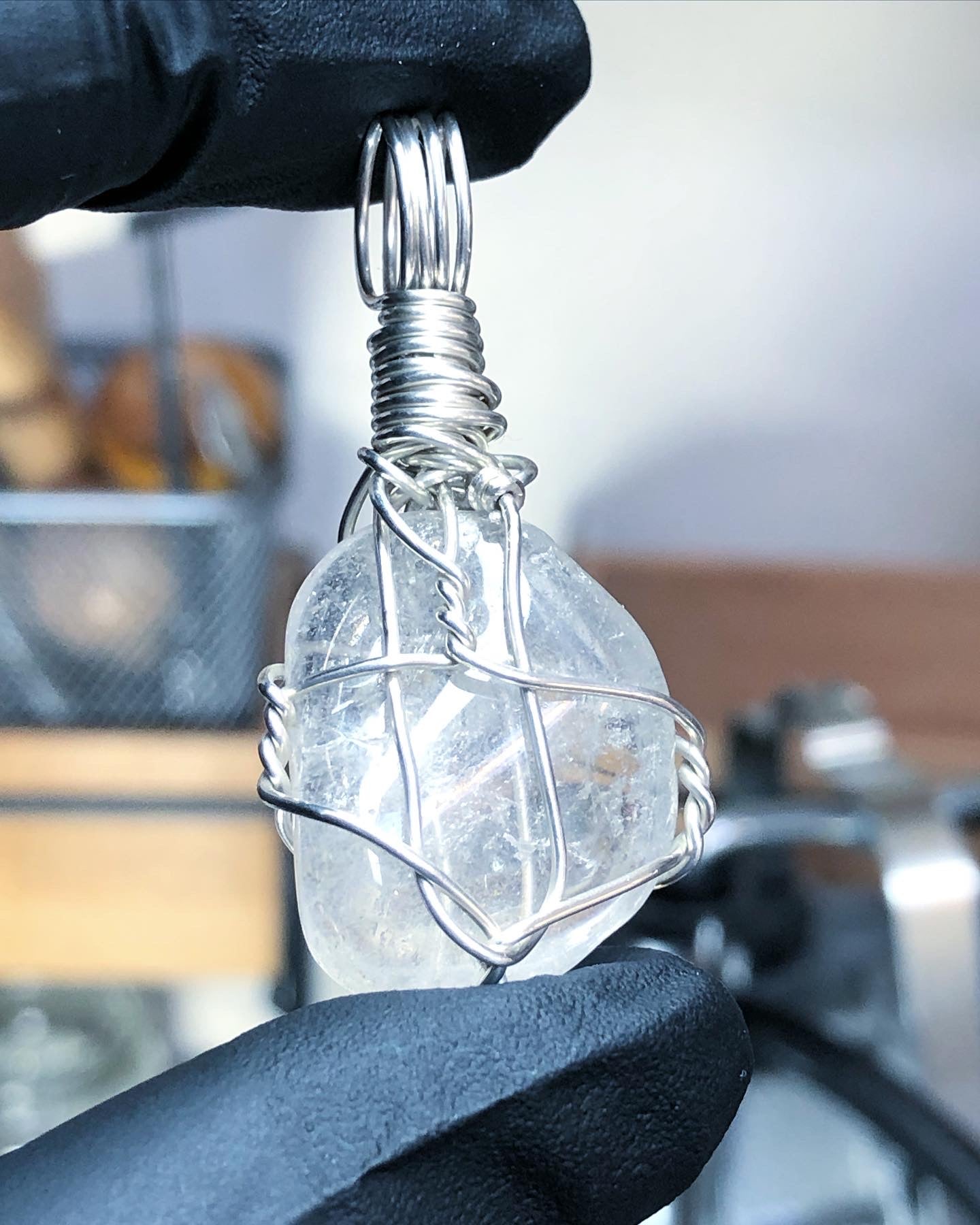 Clear Quartz Tumble Sterling Silver Pendant - Mini Range