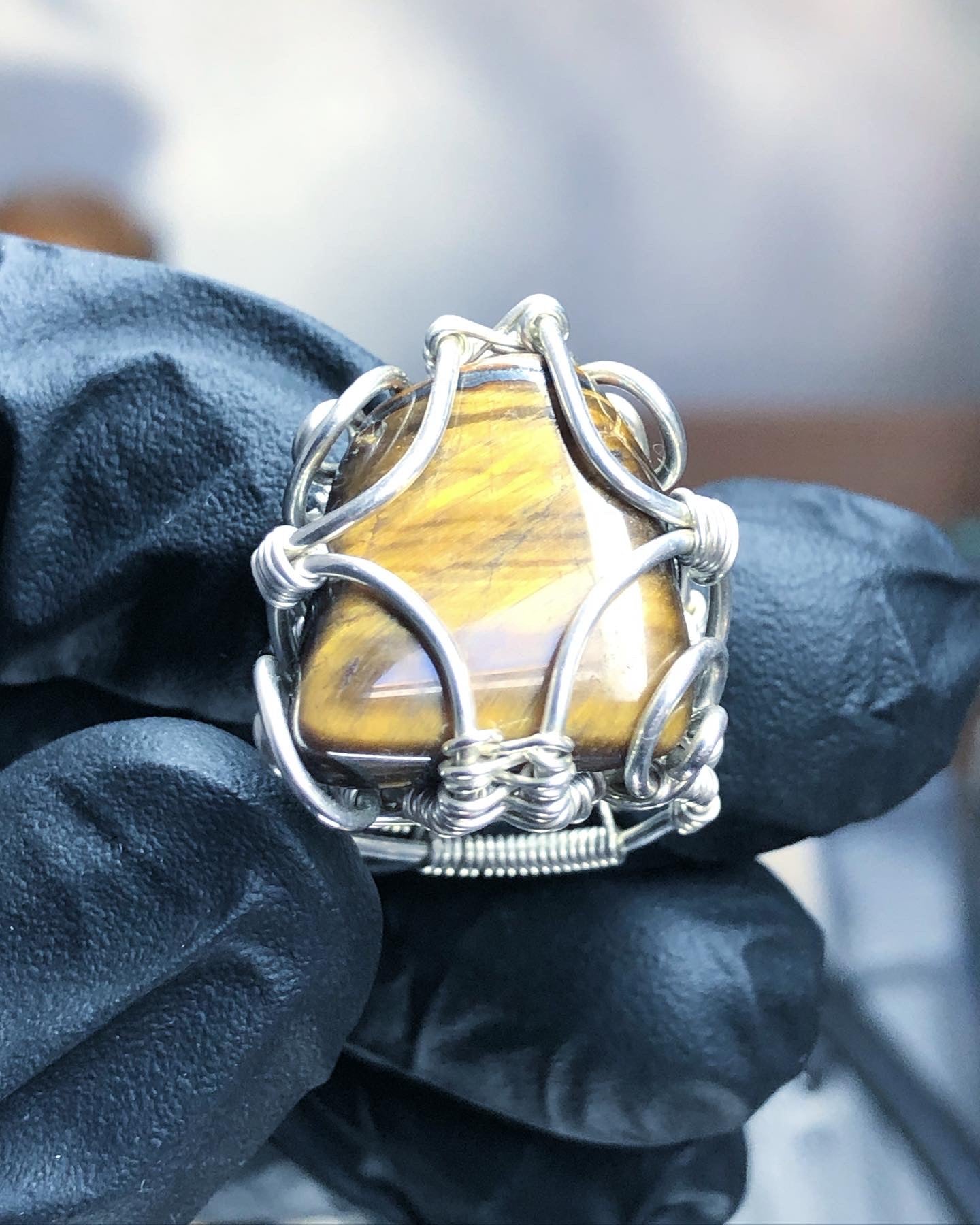 Tiger’s Eye Sterling Silver Ring - Bohemian Style