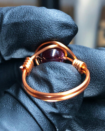 Garnet 8mm Ring - Copper Petite Band - Buy 1 Get 1 Half Price - Premium