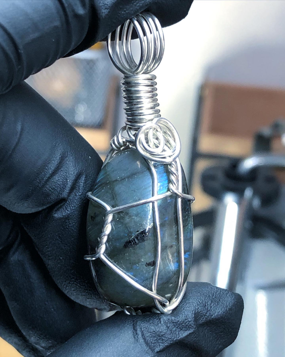 Labradorite Tumble Sterling Silver Pendant - Mini Range - Premium