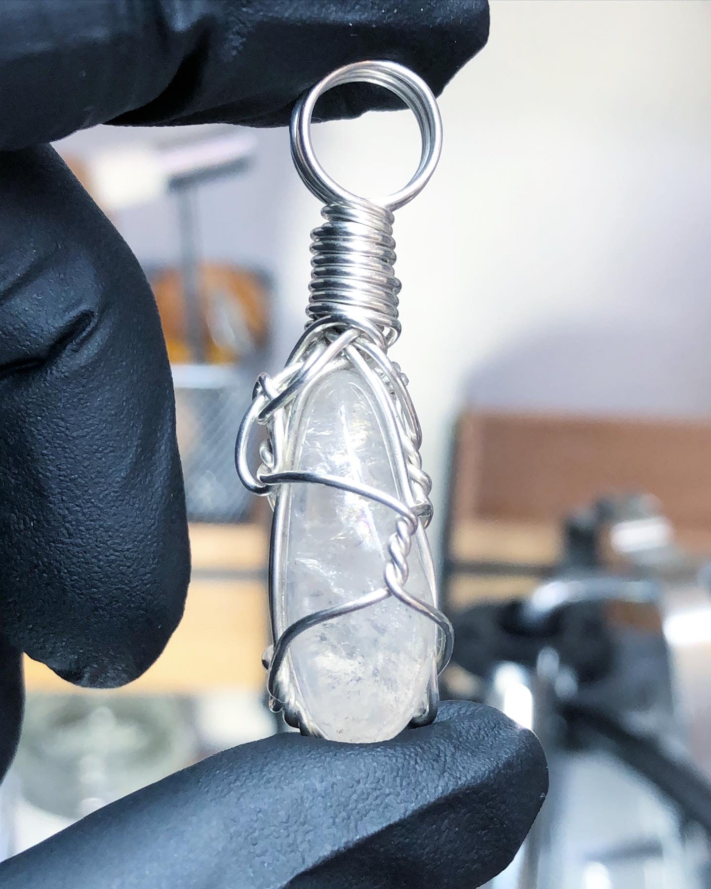 Clear Quartz Tumble Sterling Silver Pendant - Mini Range