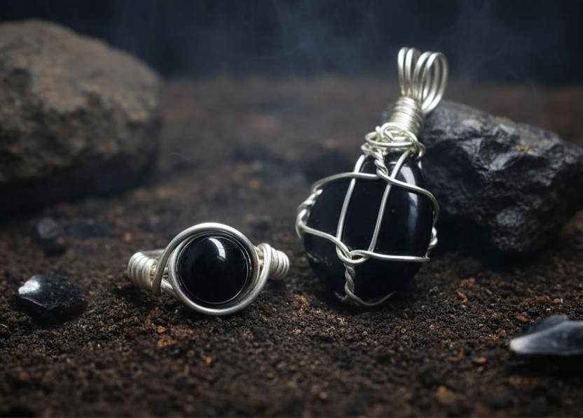 Black Onyx Mini Sterling Silver Co-ord Set