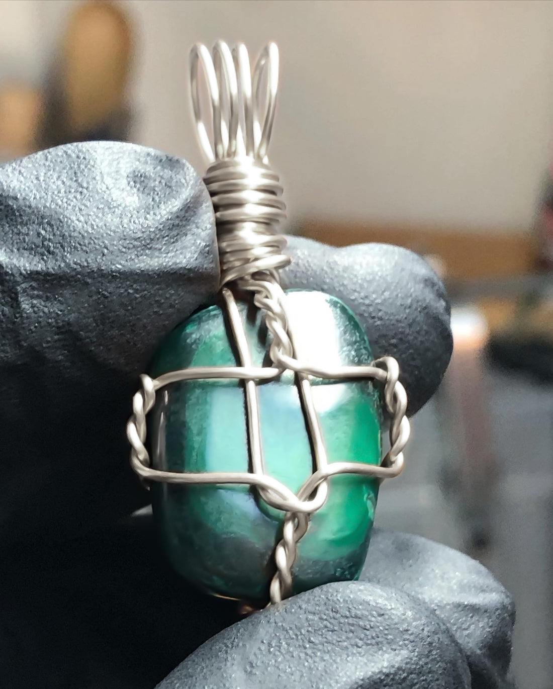 Malachite Tumble Sterling Silver Pendant - Mini Range - Premium