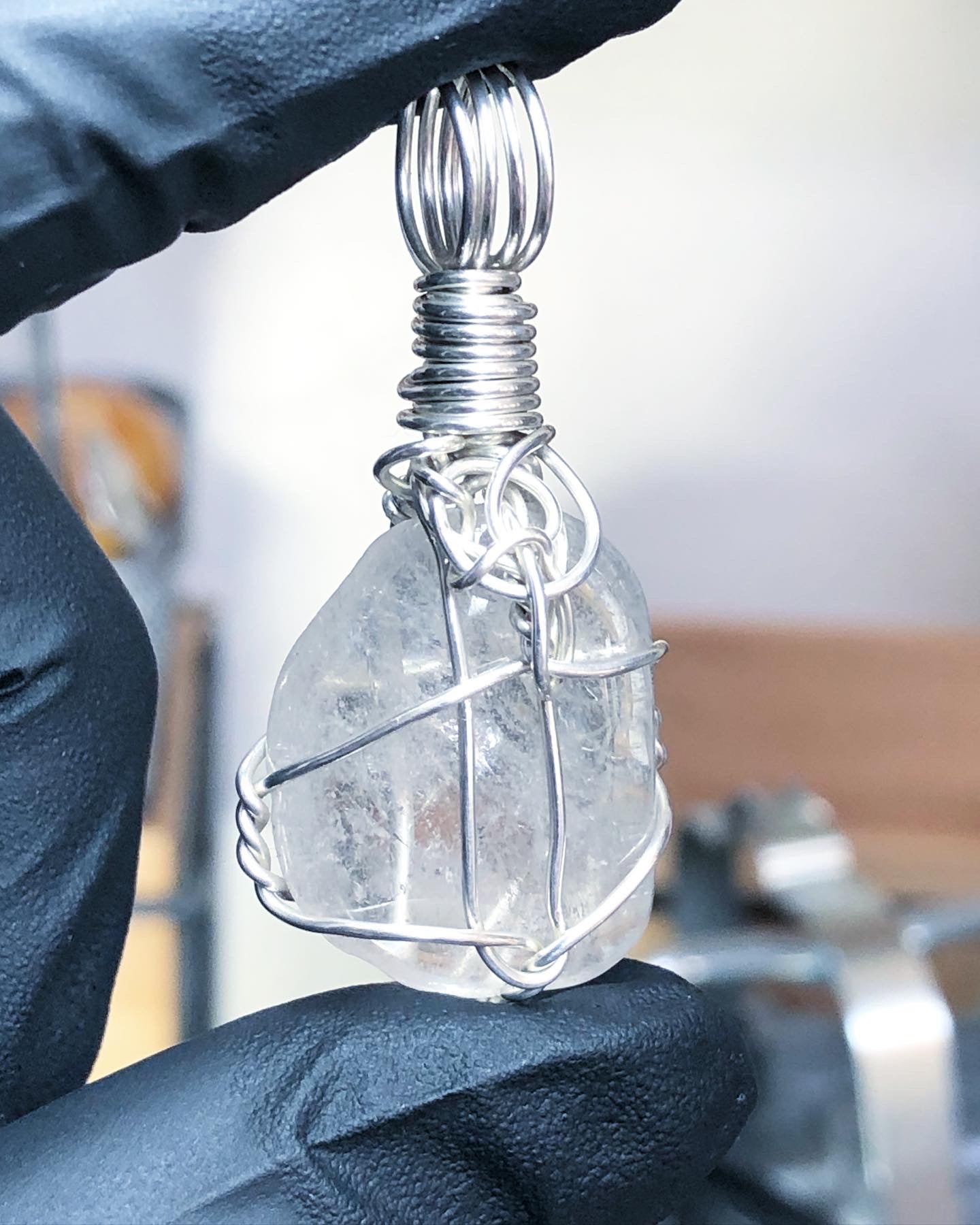 Clear Quartz Tumble Sterling Silver Pendant - Mini Range