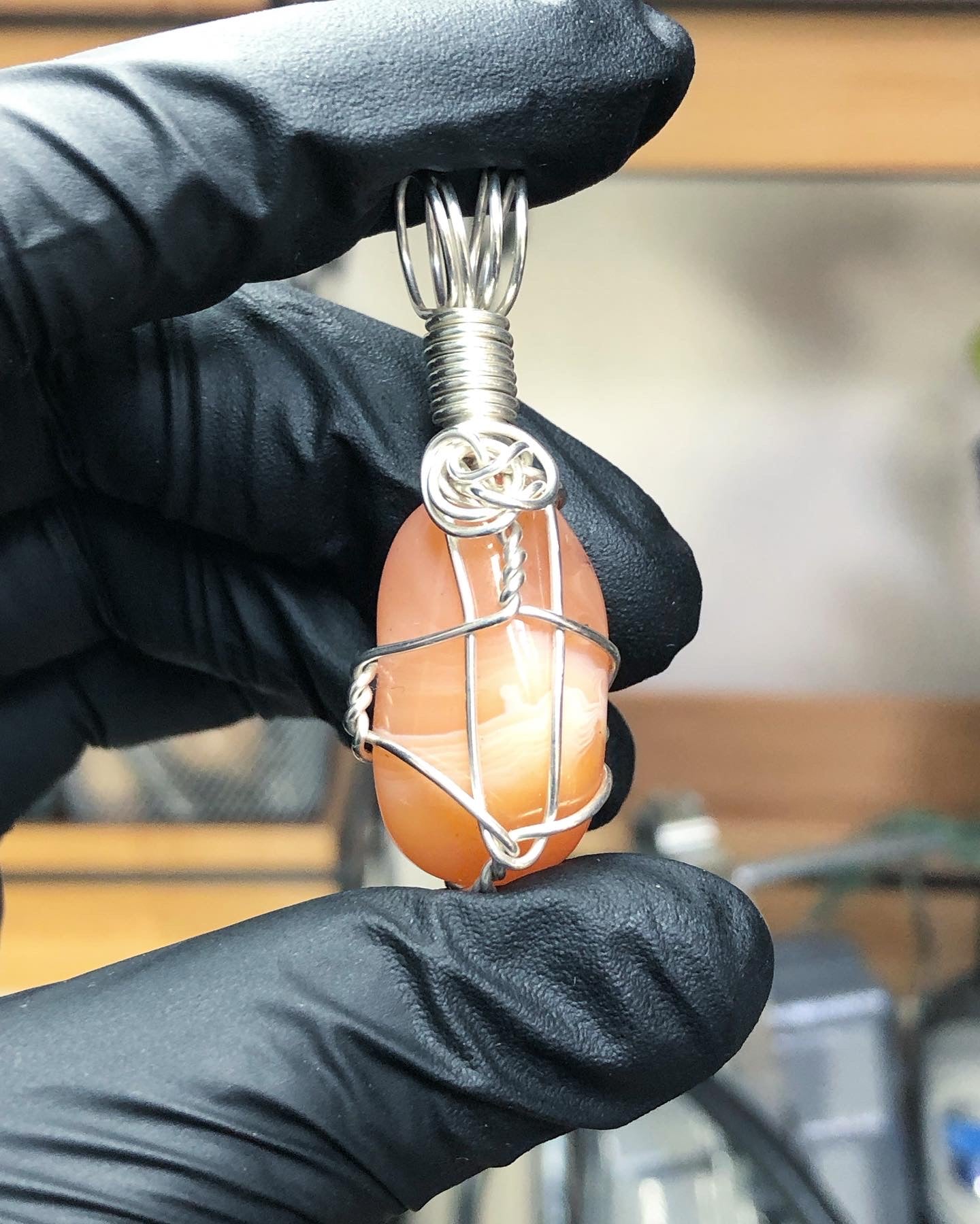 Carnelian Tumble Sterling Silver Pendant - Mini Range