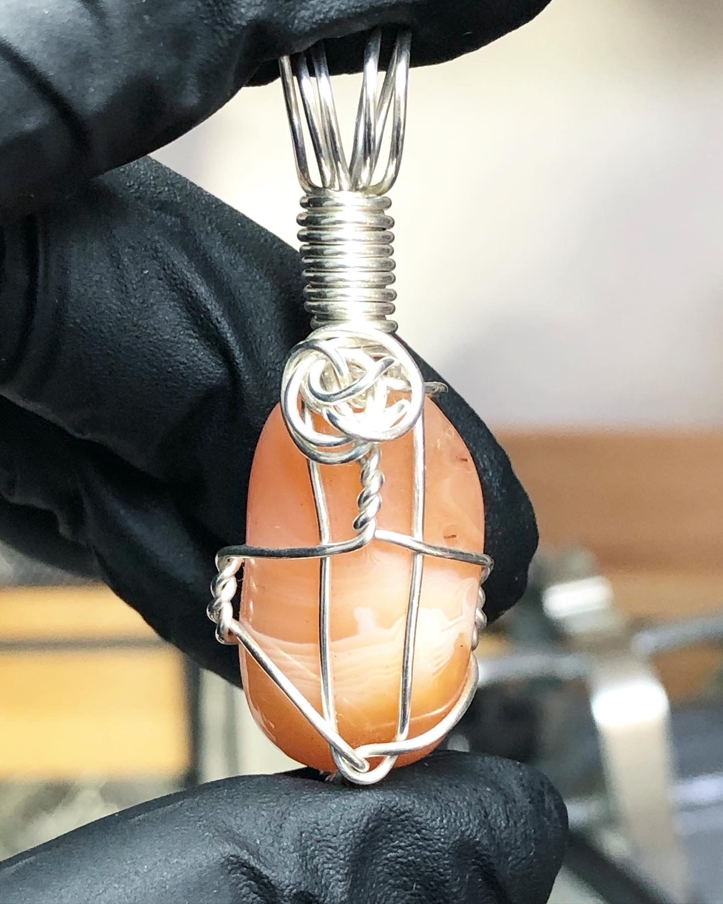 Carnelian Tumble Sterling Silver Pendant - Mini Range