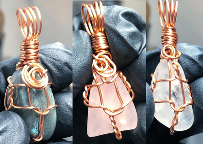 Pendant Meditation Bundle - Clear Quartz, Rose Quartz &amp; Labradorite