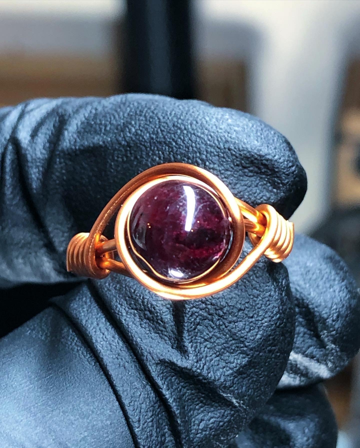 Garnet 8mm Ring - Copper Petite Band - Buy 1 Get 1 Half Price - Premium