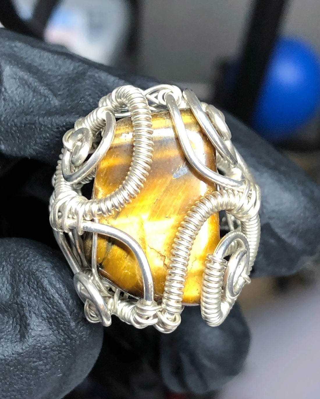 Tiger’s Eye Sterling Silver Ring - Dragon Style