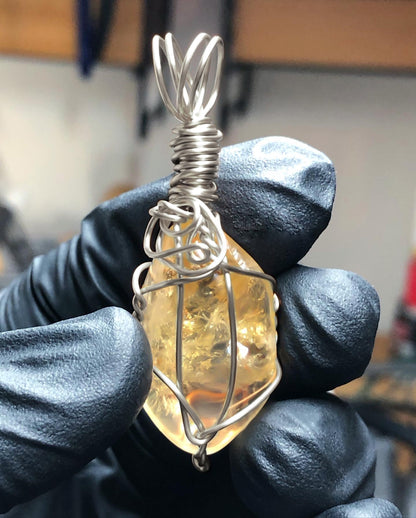 Citrine Tumble Sterling Silver Pendant - Mini Range