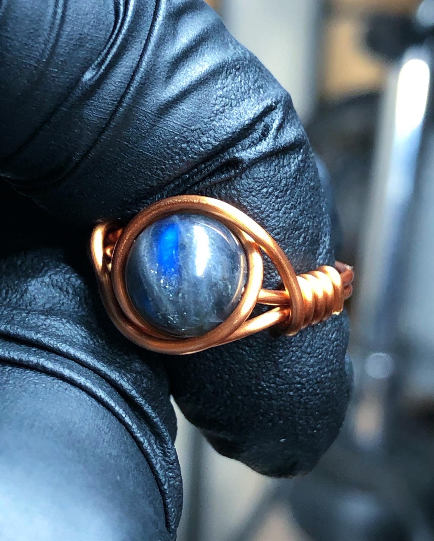 Labradorite 8mm Ring - Copper Petite Band - Buy 1 Get 1 Half Price - Premium