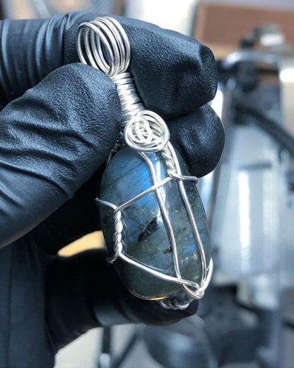 Labradorite Tumble Sterling Silver Pendant - Mini Range - Premium